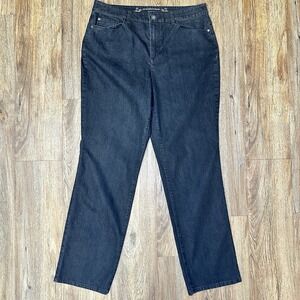 Christopher & Banks Jeans Women's Sz 12 Black High Rise Straight Stretch Classic